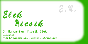 elek micsik business card